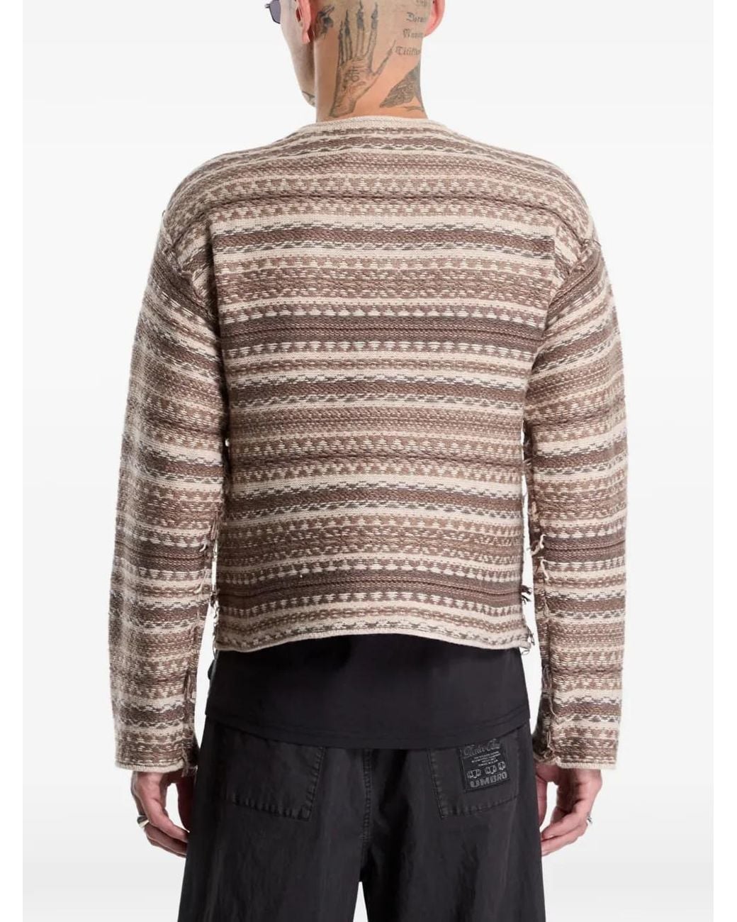 Umbro Gray Fair Isle Crest Sweater for men