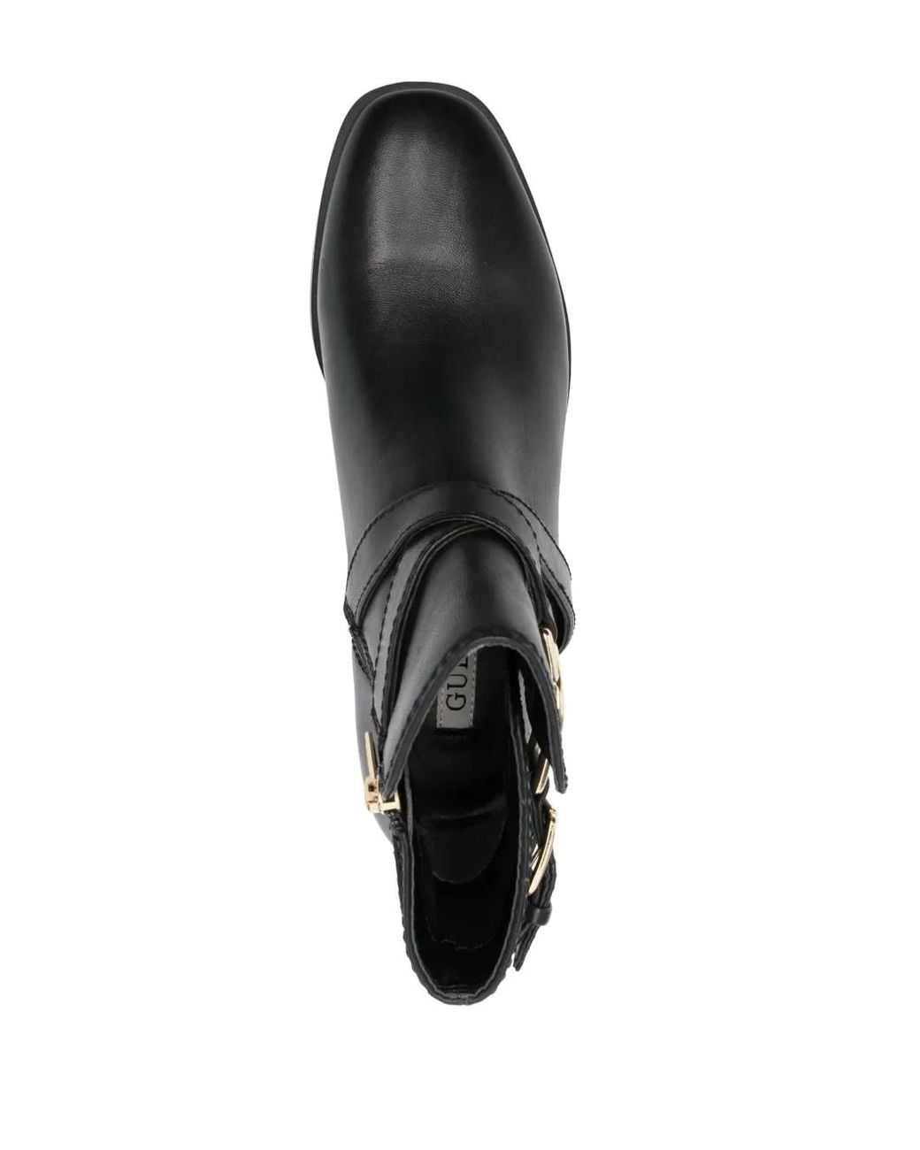 Guess Black Floriza Logo-Plaque Leather Boots