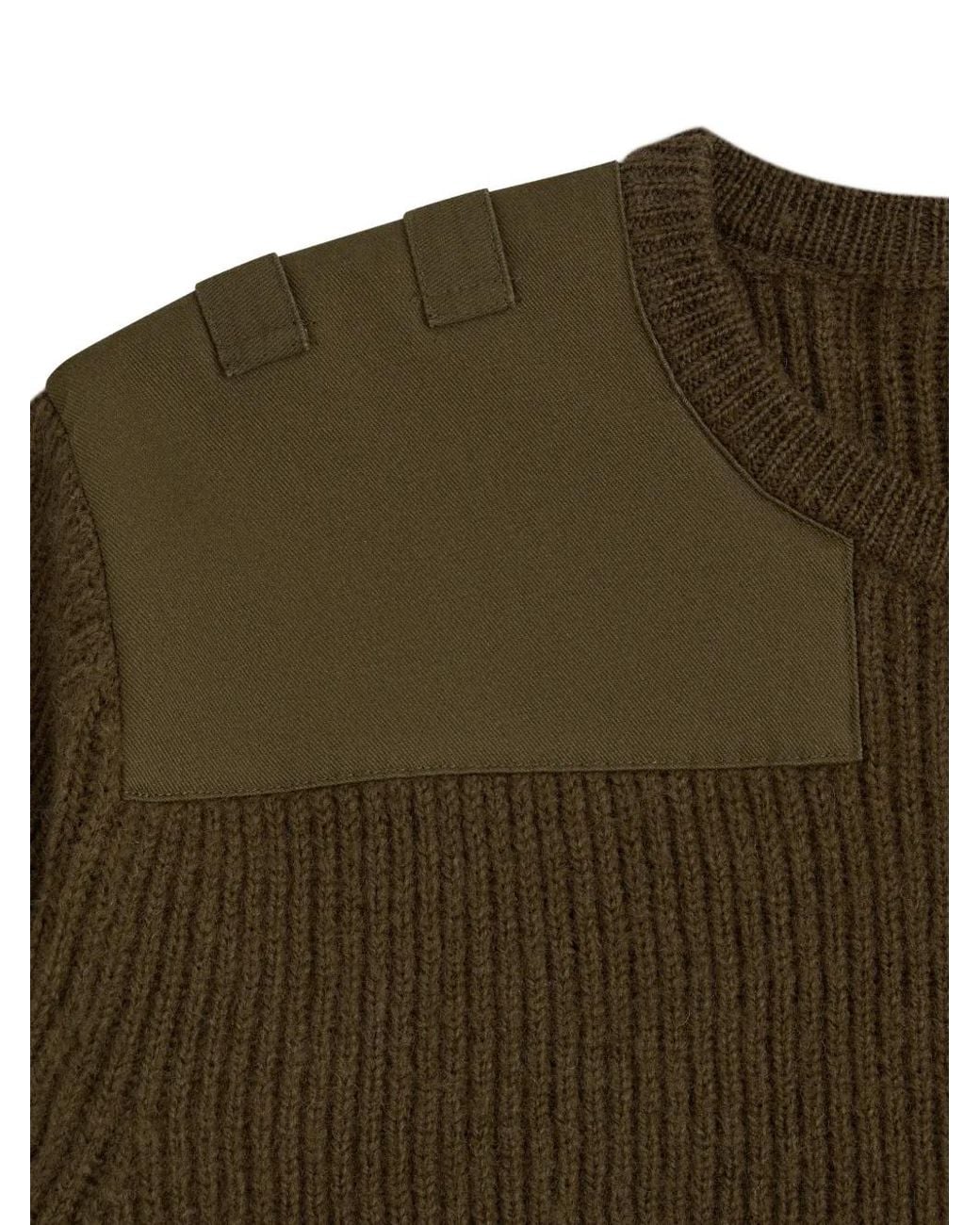Gosha Rubchinskiy Green Panelled Ribbed-Knit Sweater