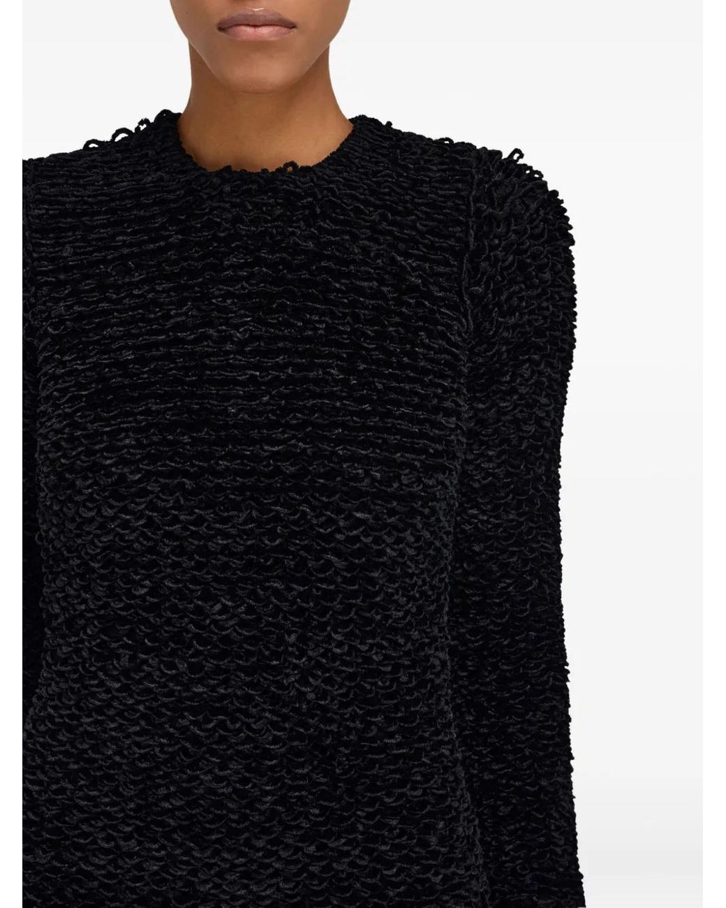 Ferragamo Black Astrakhan-Effect Short Dress
