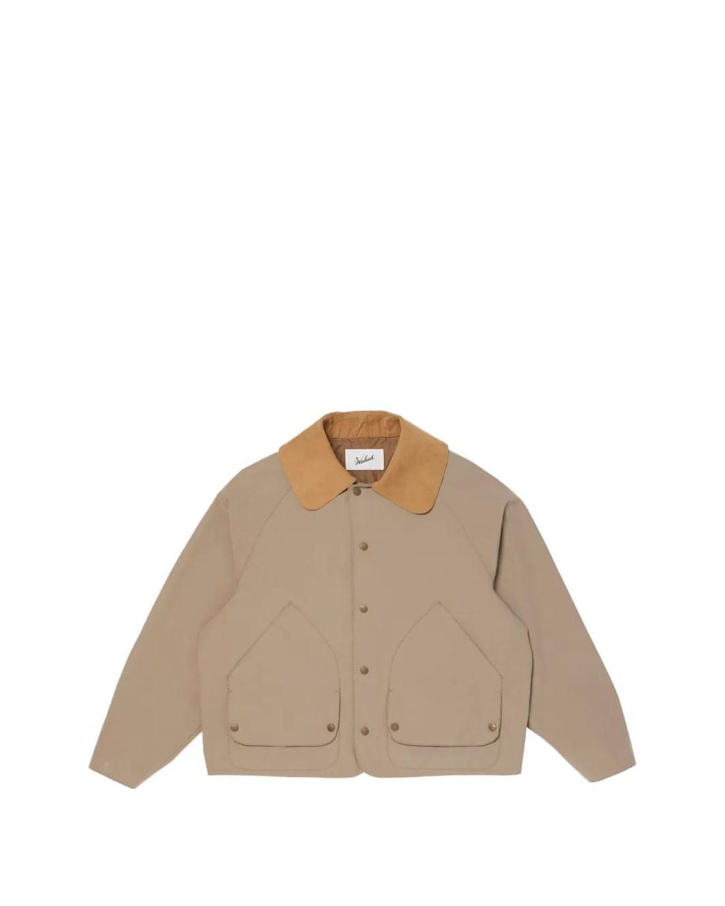 Woolrich Natural Veste En Coton À Col En Velours