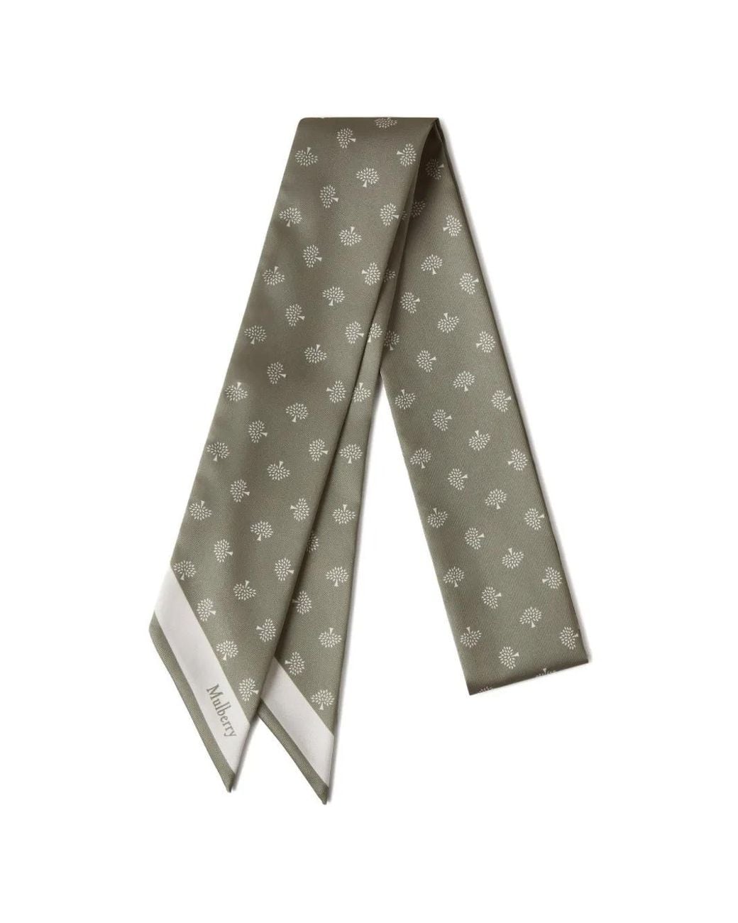 Mulberry Gray Tree-Print Silk Scarf
