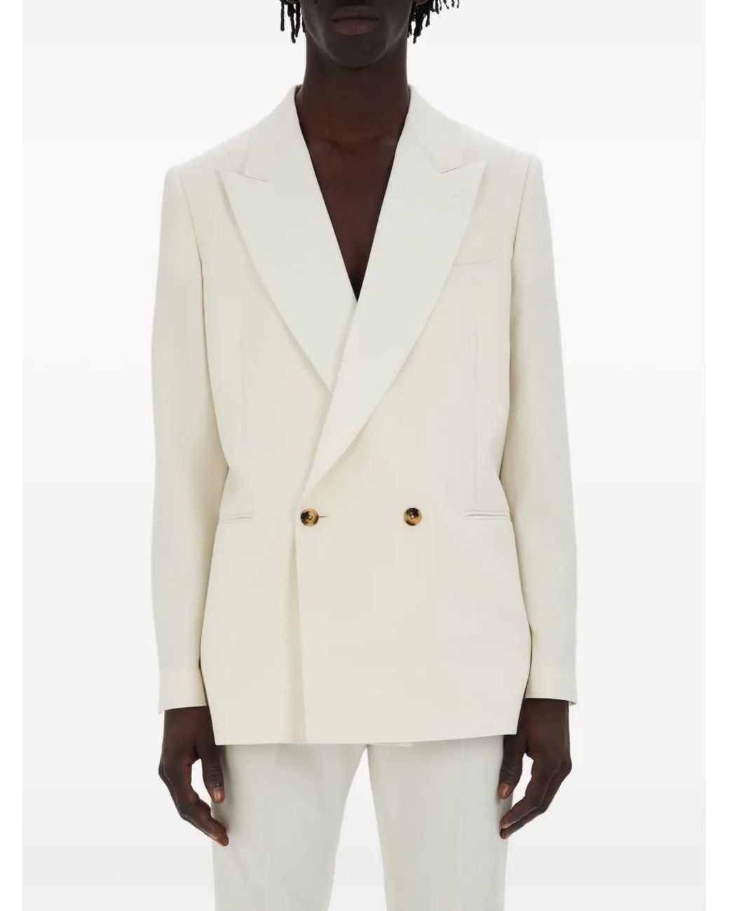 Amiri White Ma Double-Breasted Blazer for men
