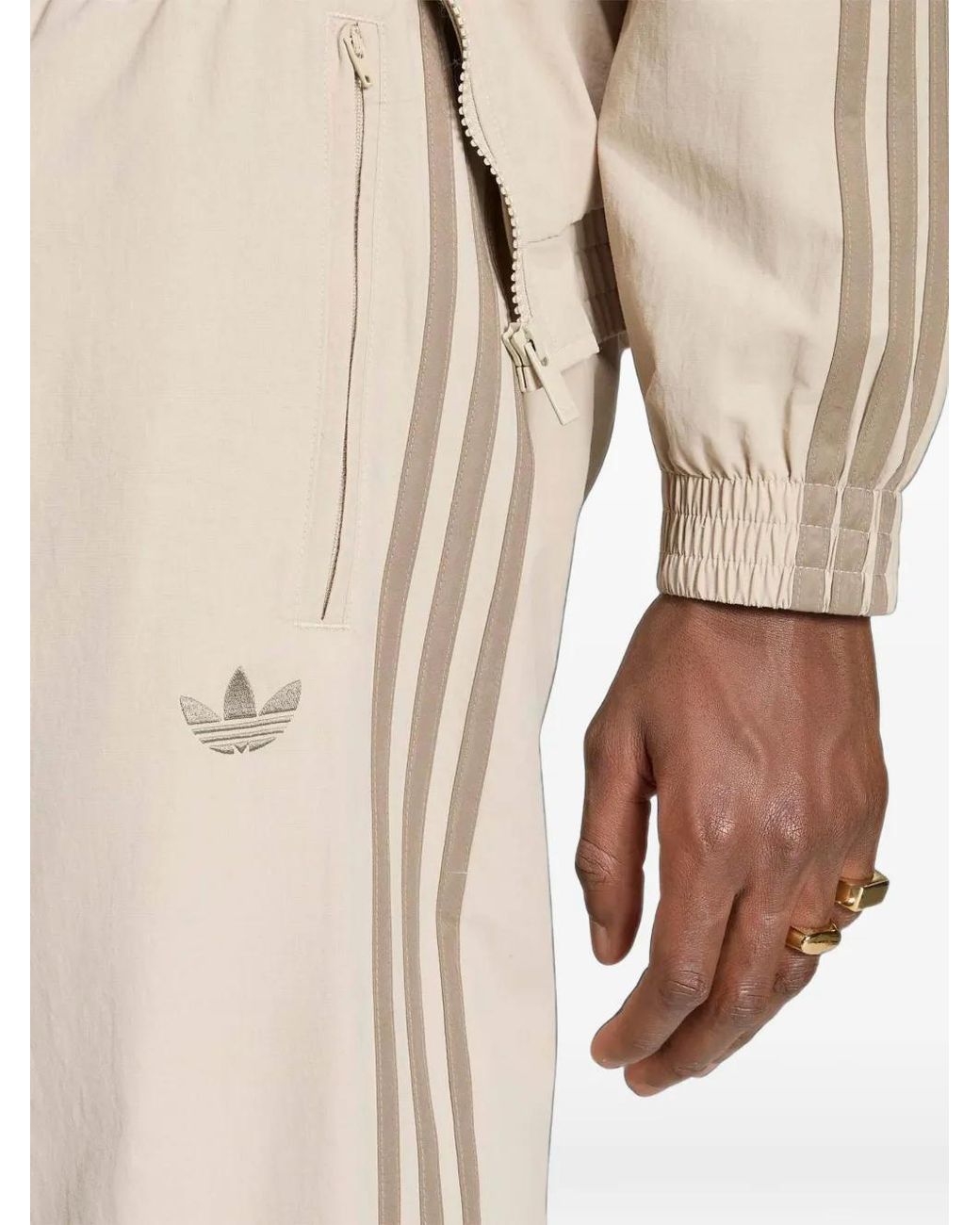 Adidas Natural Firebird Side-Stripe Track Pants for men