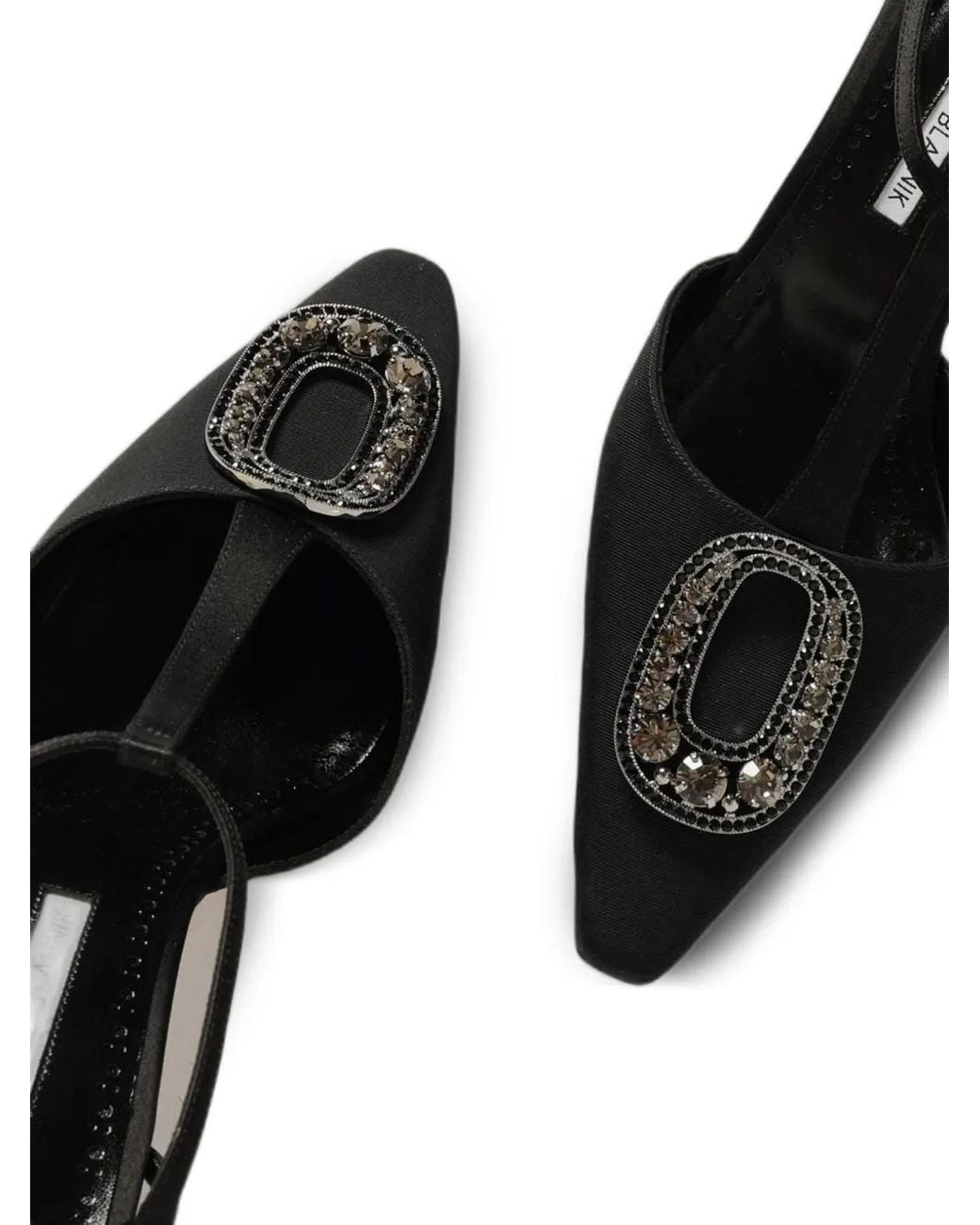 Manolo Blahnik Black Escarpins Takal À Boucle Ornée De Cristaux