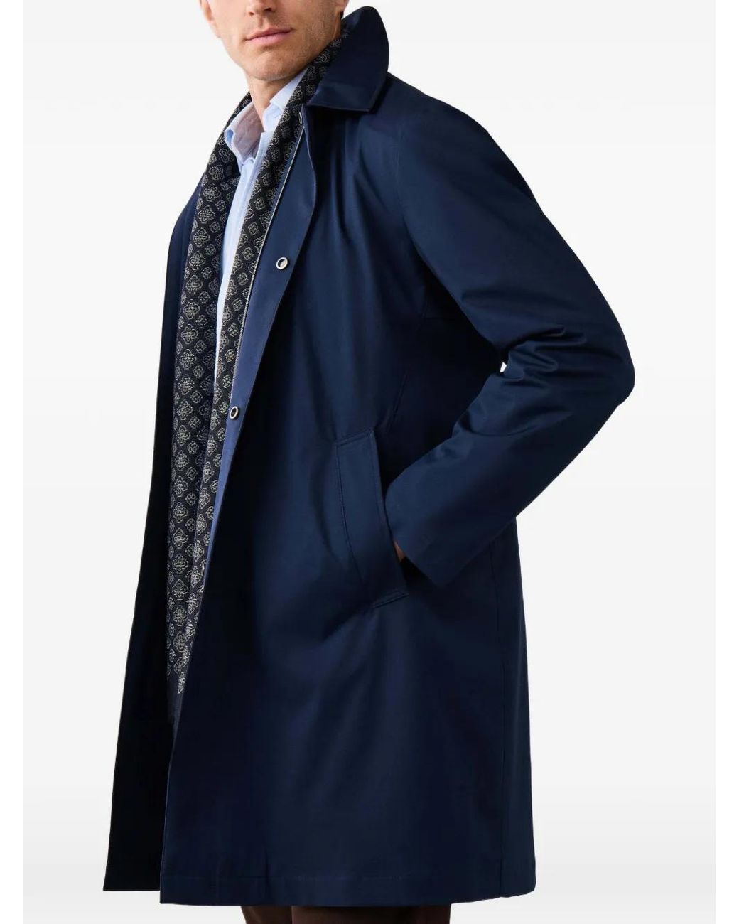 Hackett Blue Sloane Mac Raincoat for men