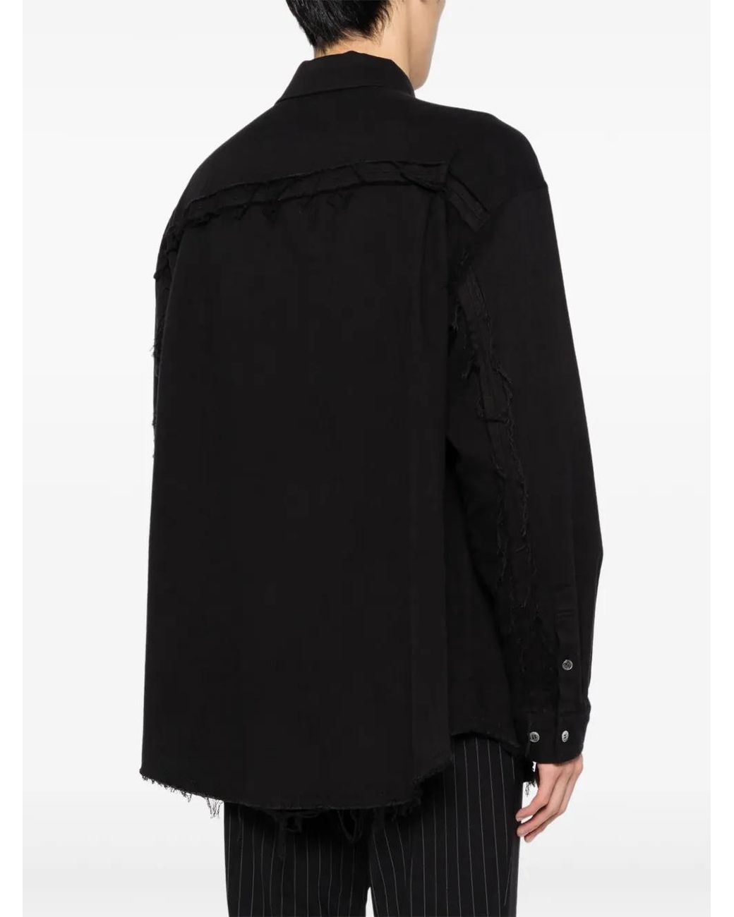 Undercover Black Fringe-Edged Shirt for men