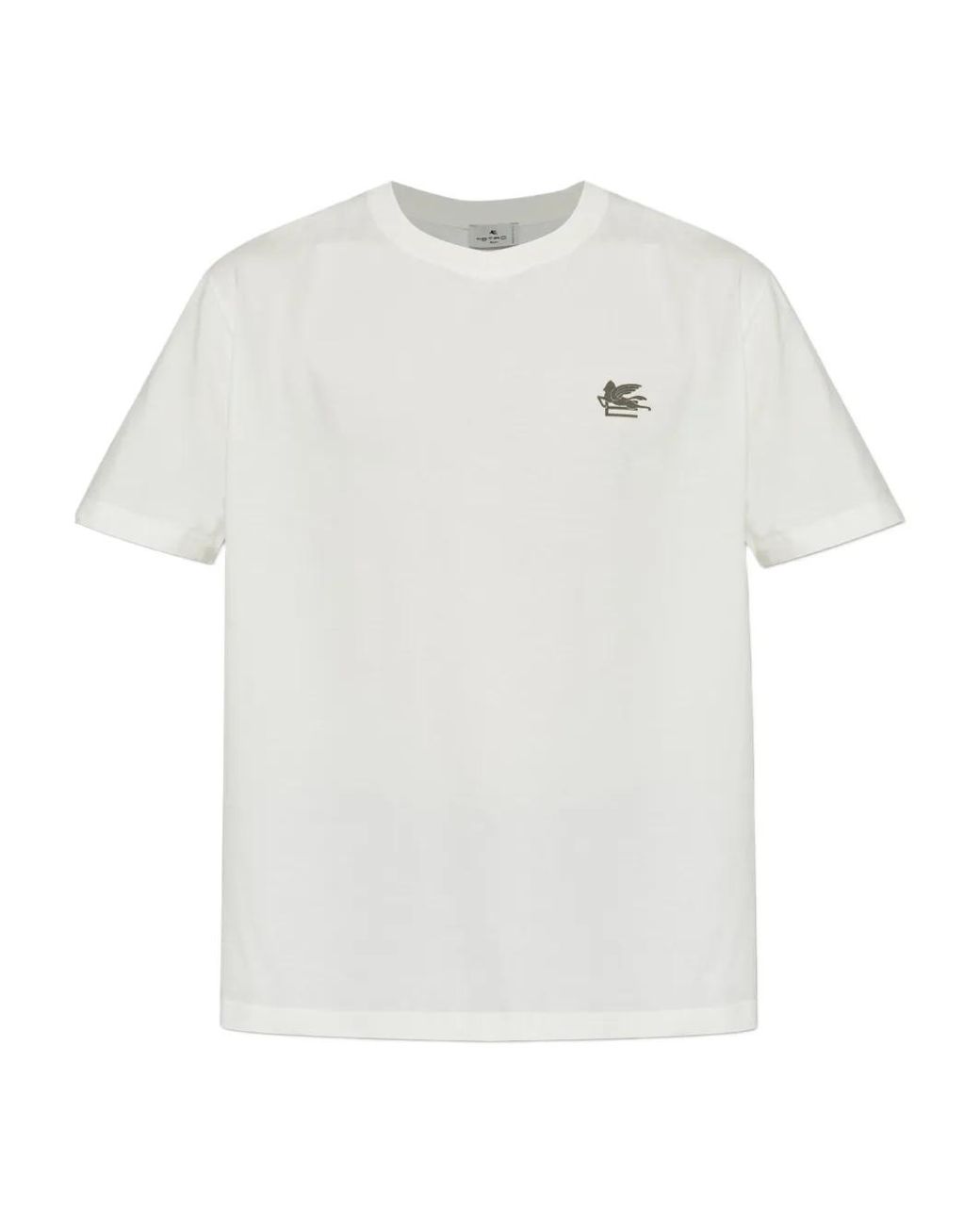 Etro White Pegasus-Embroidered T-Shirt for men