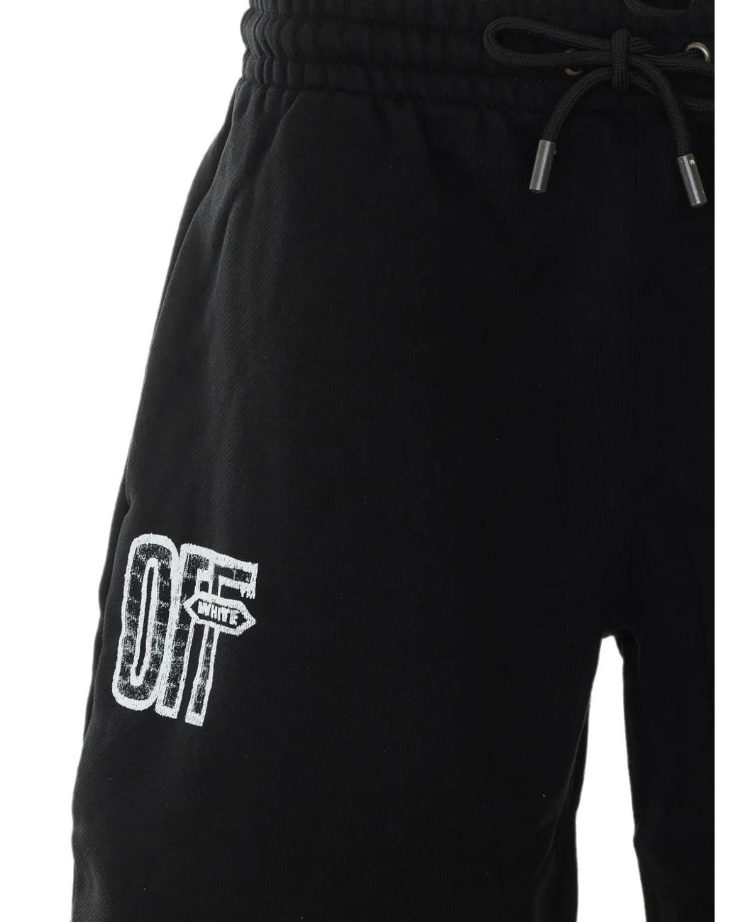 Off-White c/o Virgil Abloh Black Motion Arrow Cotton Shorts for men