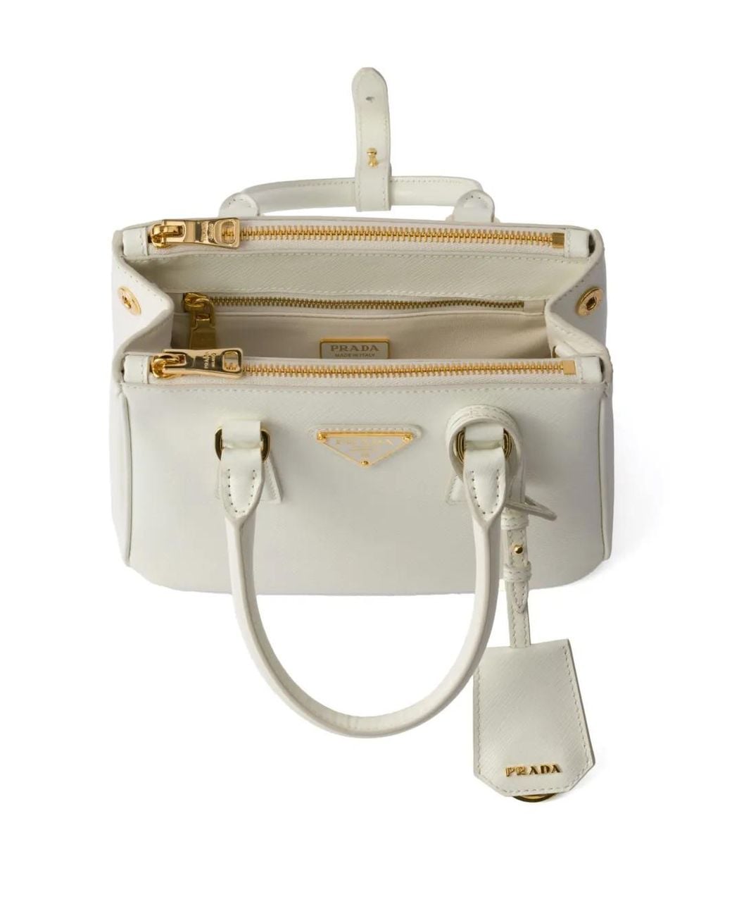 Borsa Tote Galleria Mini di Prada in White