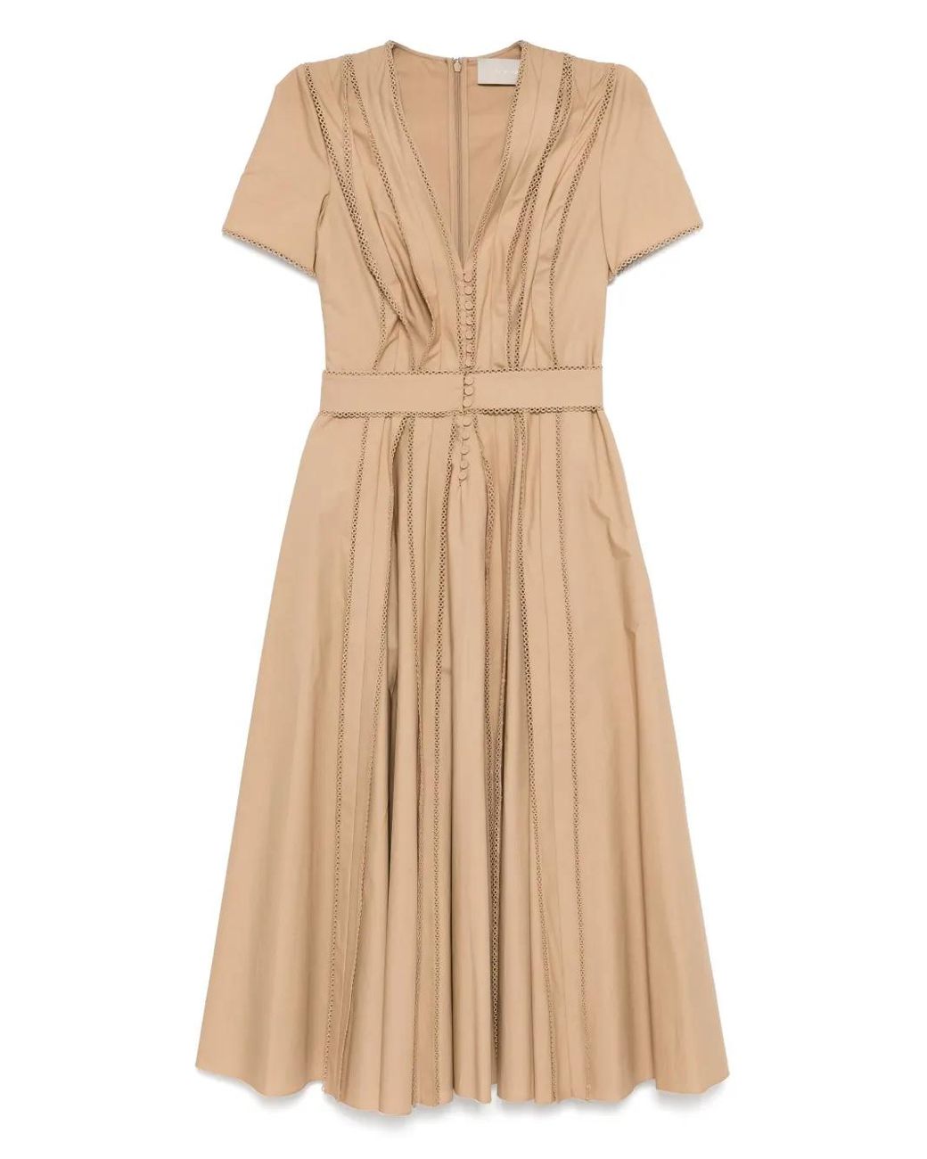 Elie Saab Natural Poplin Mini Dress