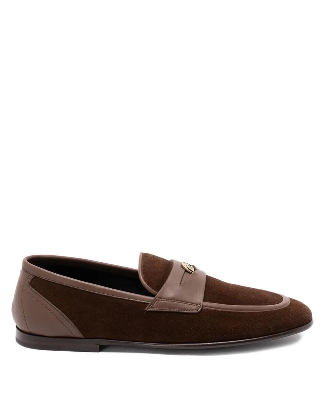 Dolce & Gabbana Brown Chaussons En Croûte De Cuir De Veau for men