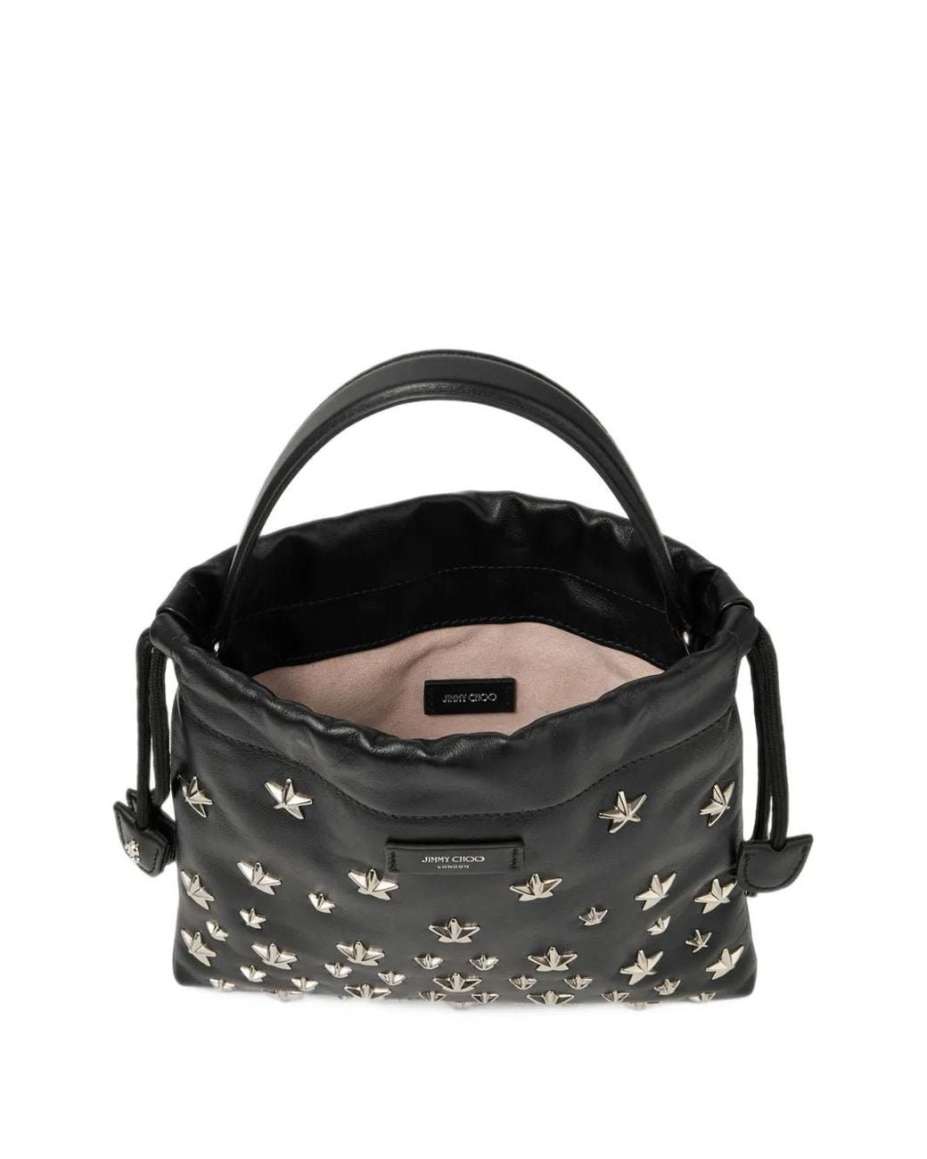 Jimmy Choo Black Star-Stud Drawstring Pouch