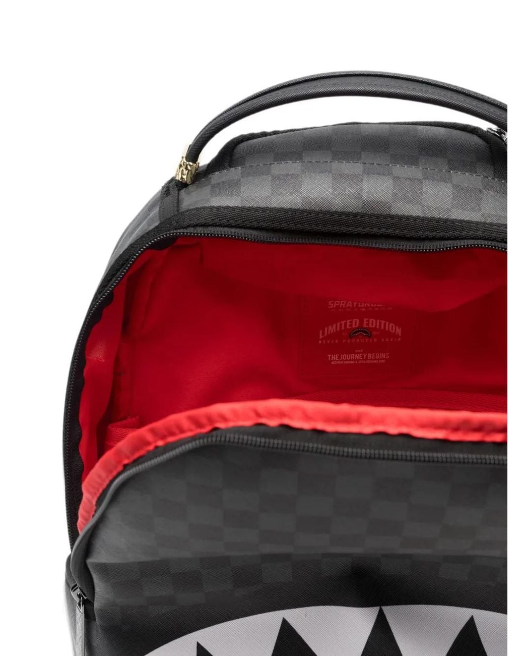 Sprayground Gray Royal In$Tinct Check-Pattern Graphic-Print Backpack for men