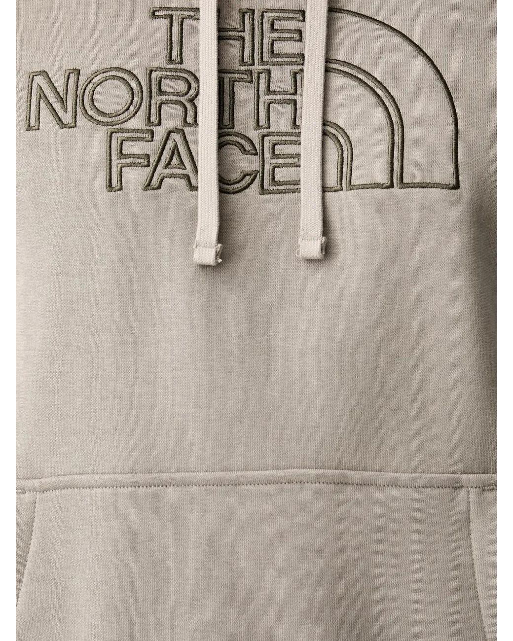 The North Face Gray Drew Peak Light Logo-Embroidered Drawstring Hoodie for men