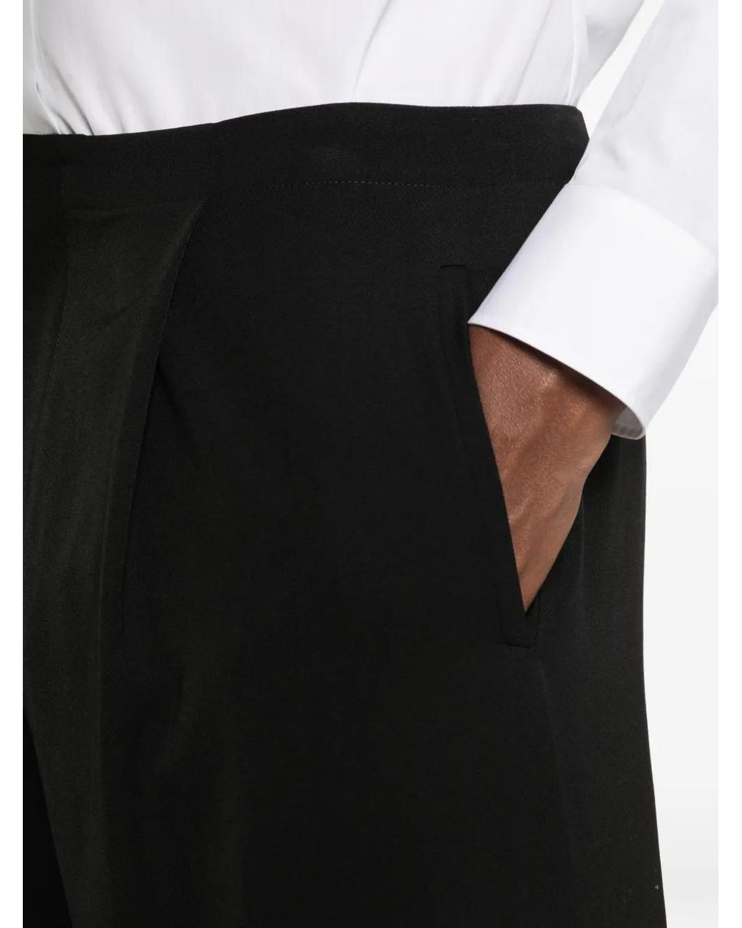 The Row Black Sayed Wool Bermuda Shorts for men