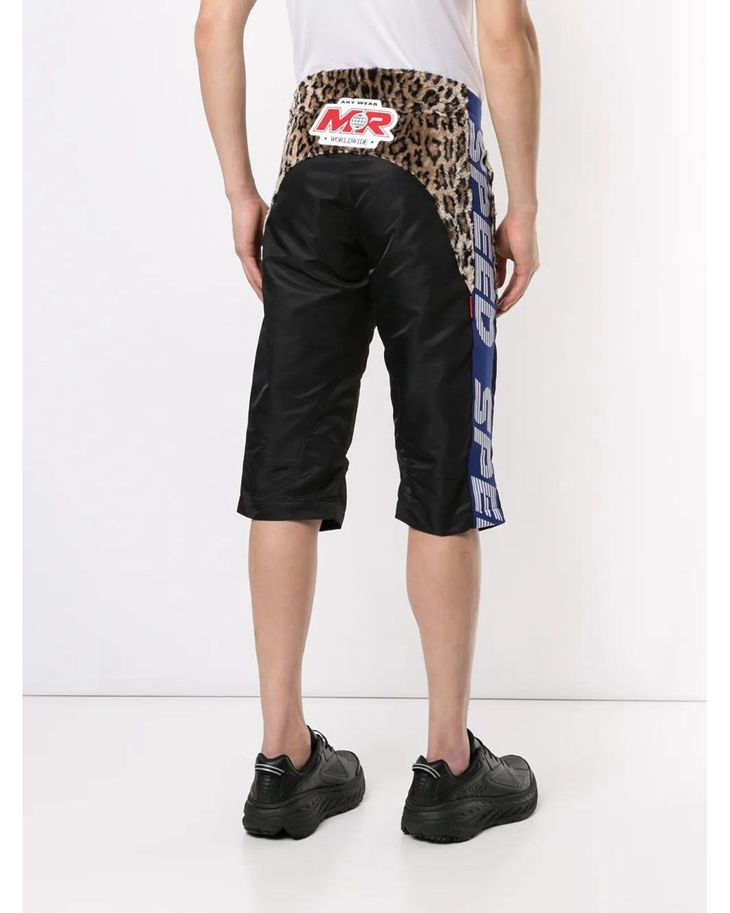 Martine Rose Black Animal Print Effect Cargo Shorts for men