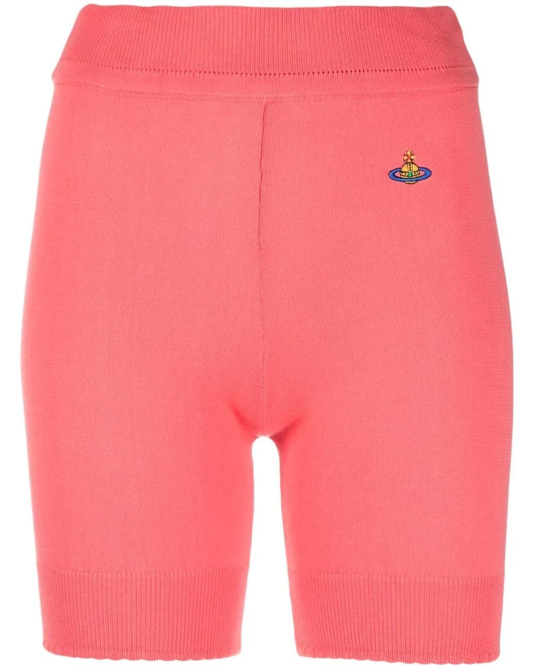 Vivienne Westwood Pink Embroidered-Logo Ribbed-Knit Shorts