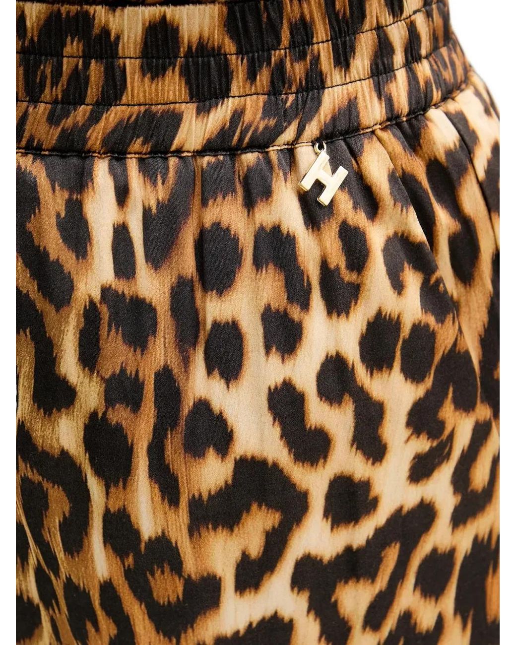 Silvian Heach Natural Kaval Animal-Print Trousers