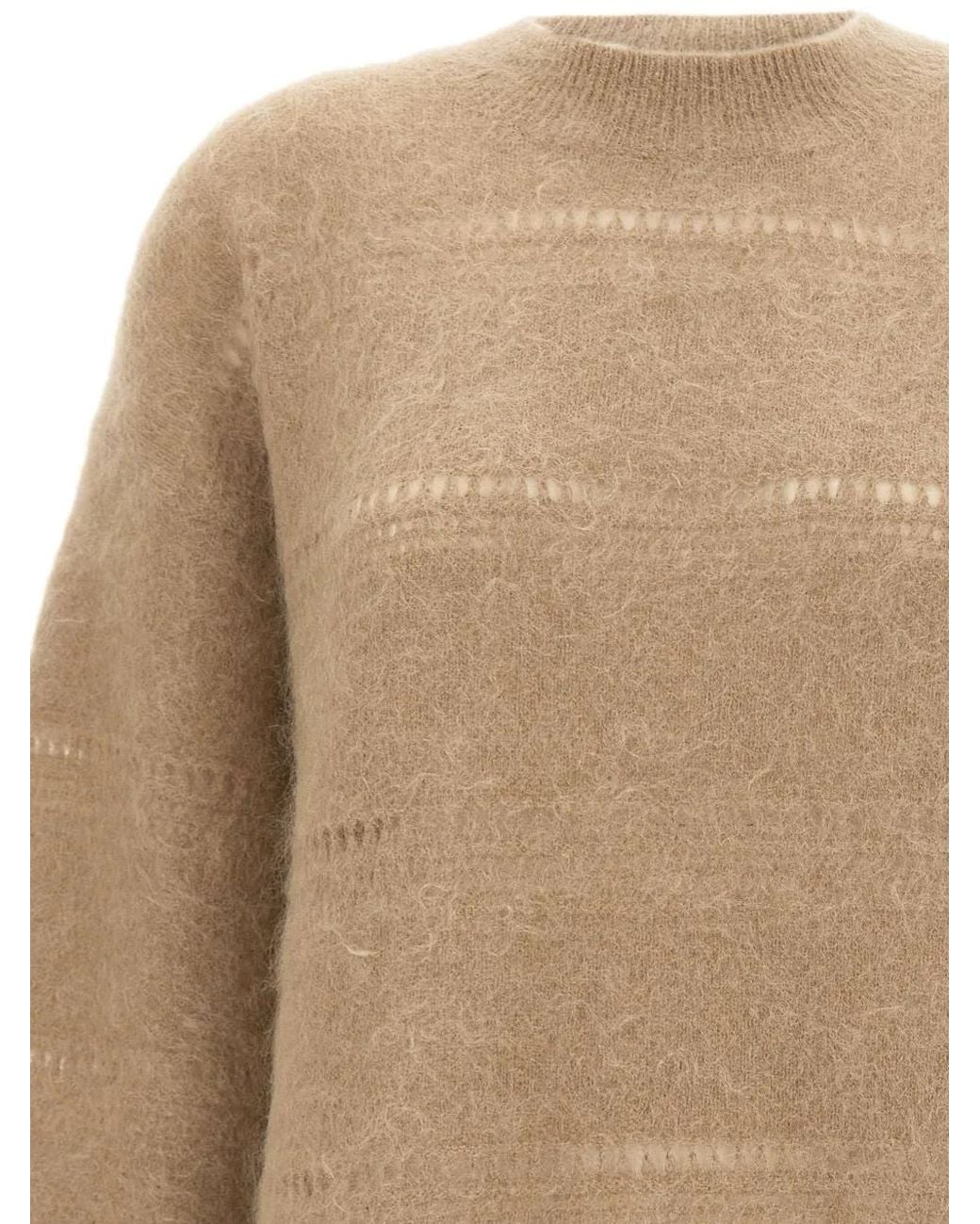 THE GARMENT Natural Pull Roma Boxy En Maille Ajourée