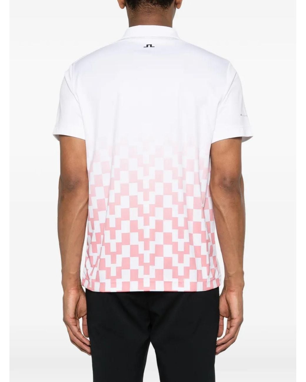 J.Lindeberg White Print Polo for men