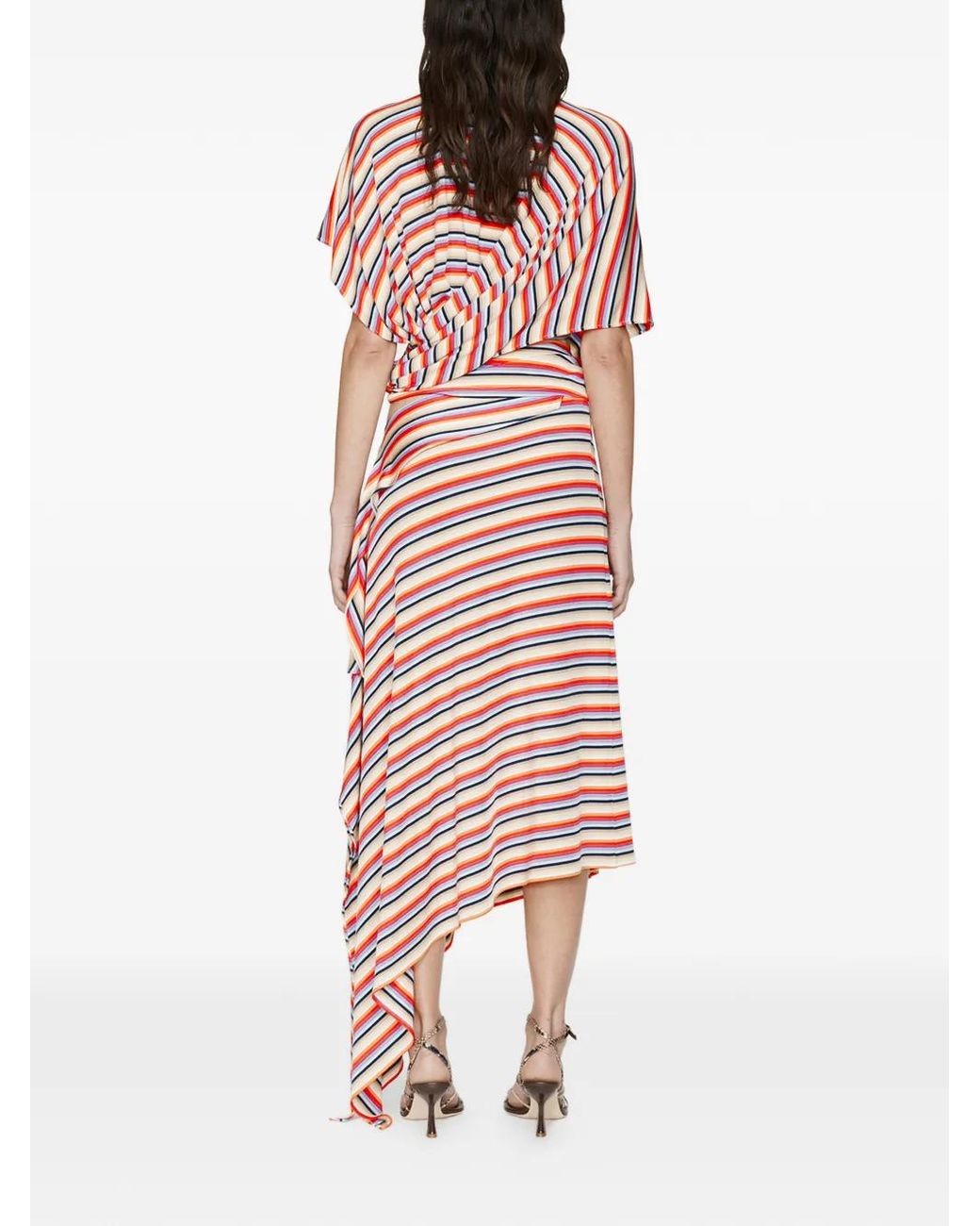 Christopher Esber Red Calypso Coiled Jersey Striped T-Shirt