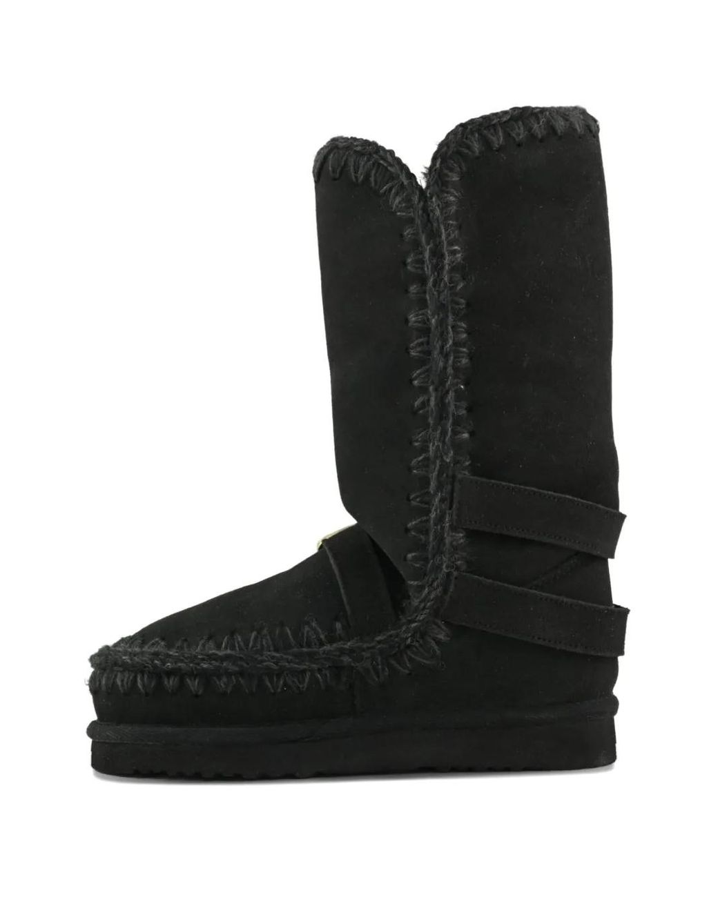 Mou Black 40Mm Buckle-Straps Boots