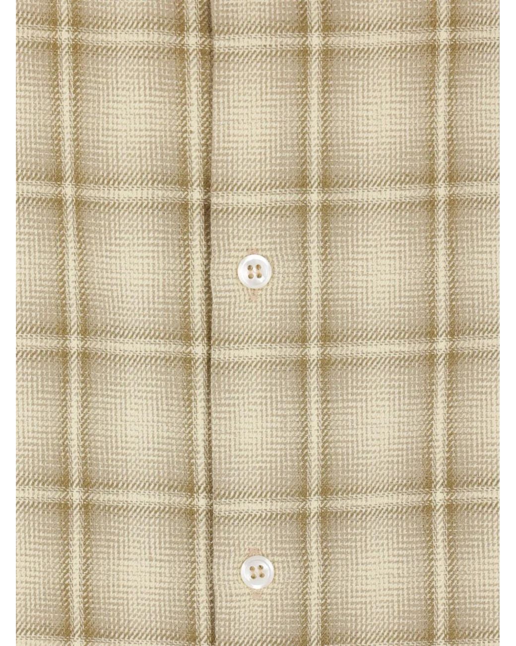 Séfr White Ignacio Notched Collar Checked Shirt for men