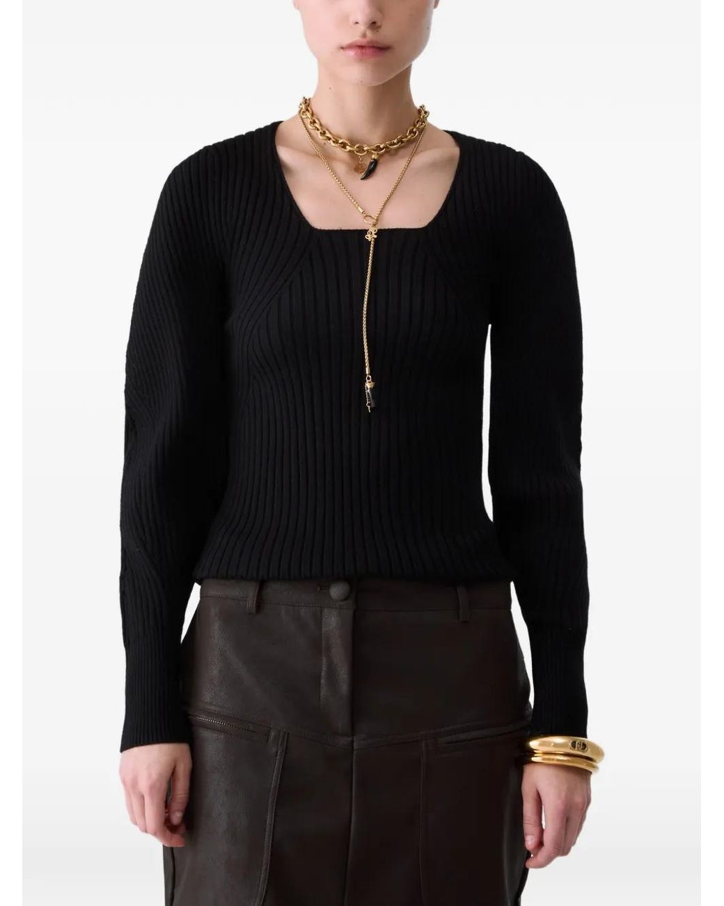 Liu Jo Black Sweater With Balloon Sleeves