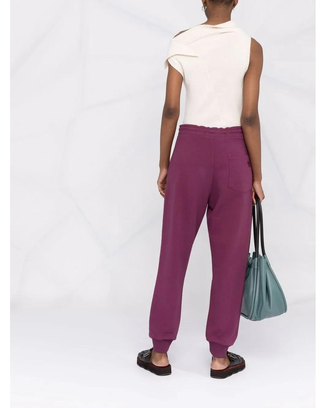 Nanushka Purple Embroidered-Logo Track Pants
