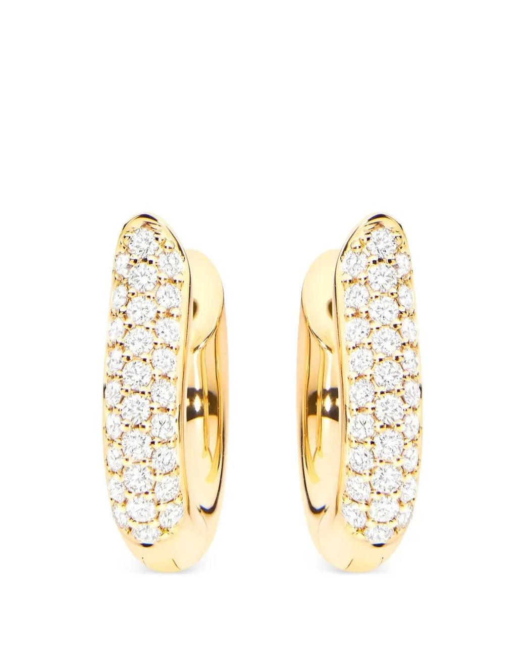 Tamara Comolli Metallic Medium Signature Diamond Hoop Earrings