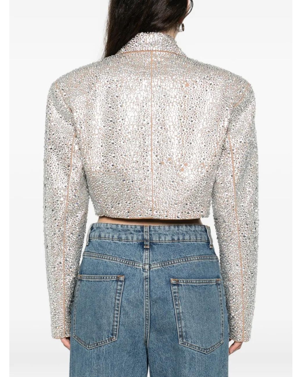 GIUSEPPE DI MORABITO White Embellished Cropped Jacket