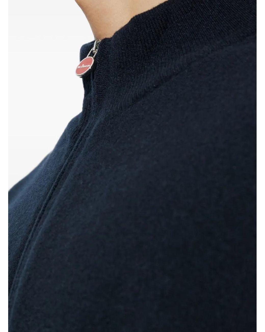 Kiton Blue Zip-Up Cashmere Sweatshirt for men