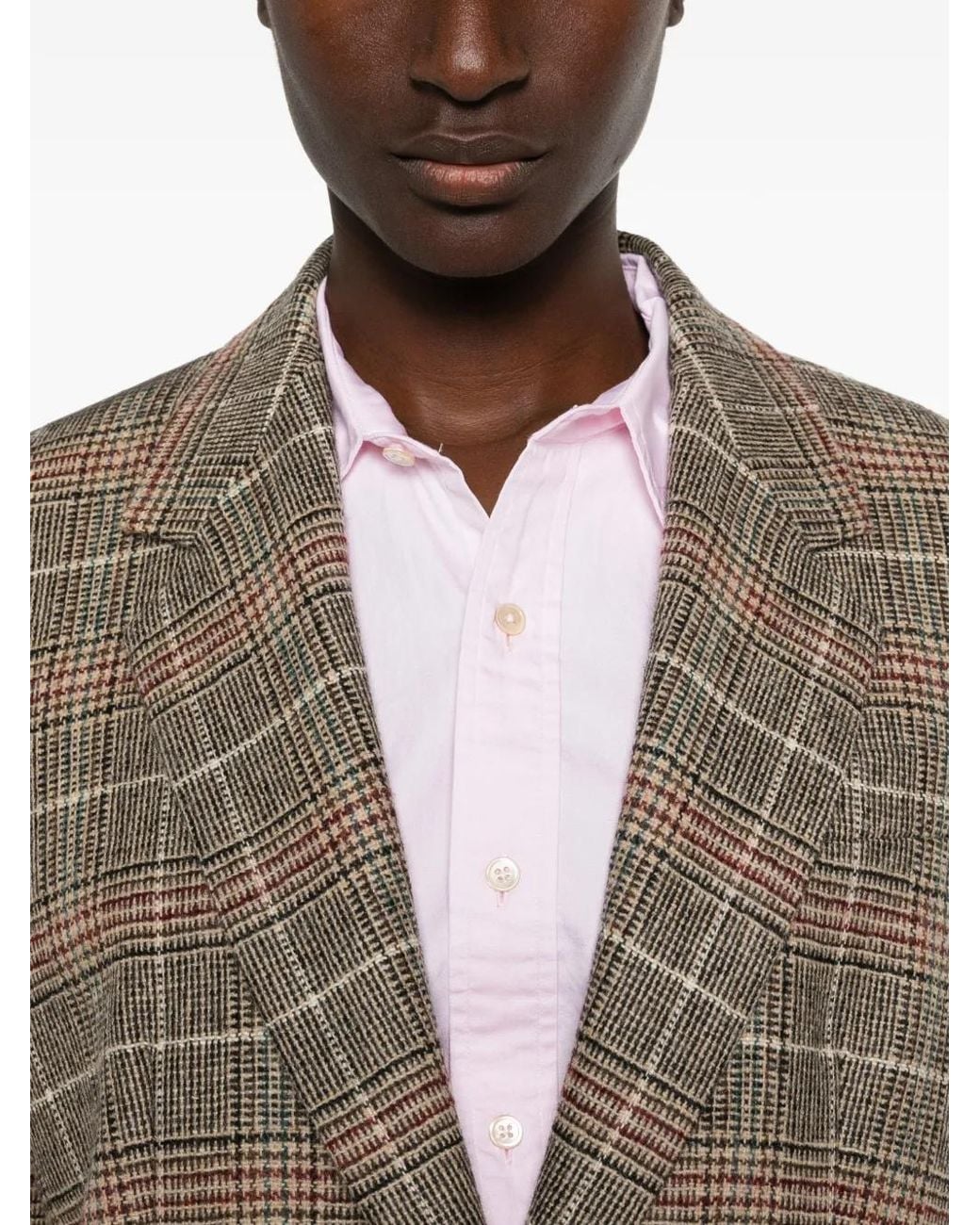 Weekend by Maxmara Brown Check-Pattern Single-Breasted Blazer