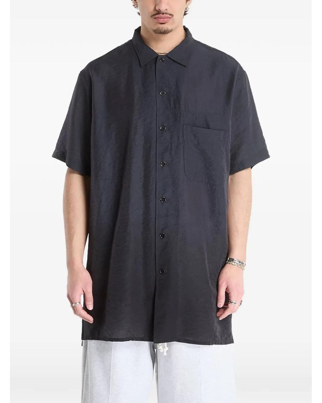 Y-3 Black Dip Dye Short-Sleeve Long Shirt for men
