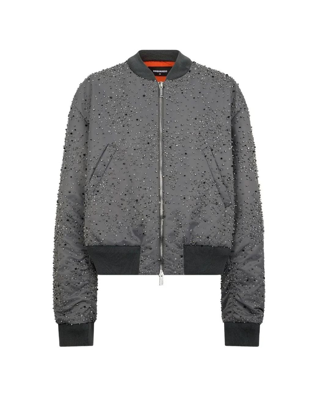 DSquared² Gray Veste Bomber À Ornements En Cristal for men