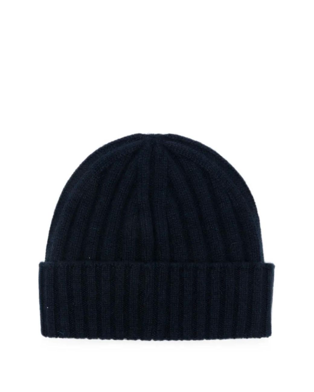 Herno Blue Ribbed-Knit Beanie Hat