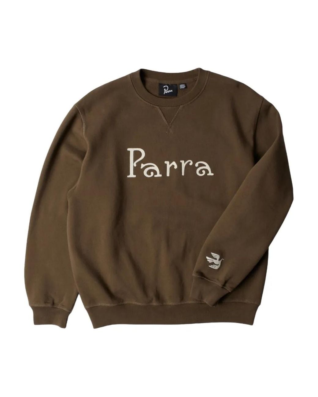 by Parra Brown Logo-Print Crew-Neck Sweatshirt for men