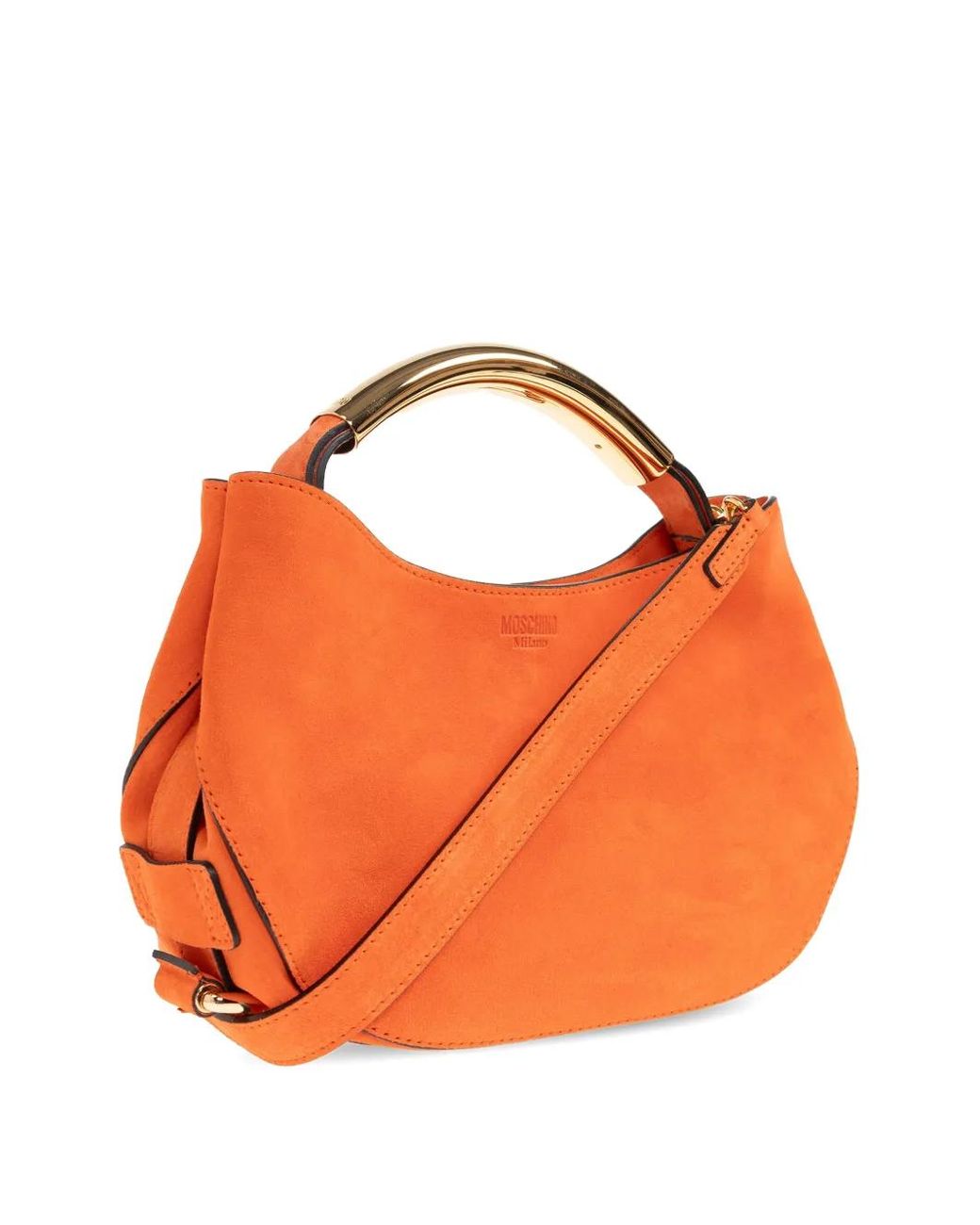 Moschino Orange Small Handle Me Tote Bag