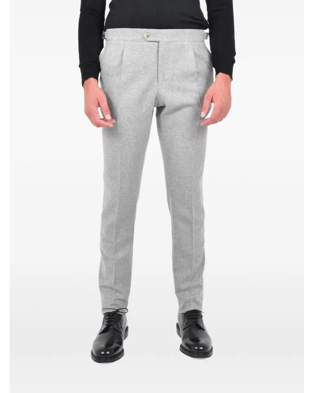 Franzese Collection Gray Darted Tailored Trousers for men
