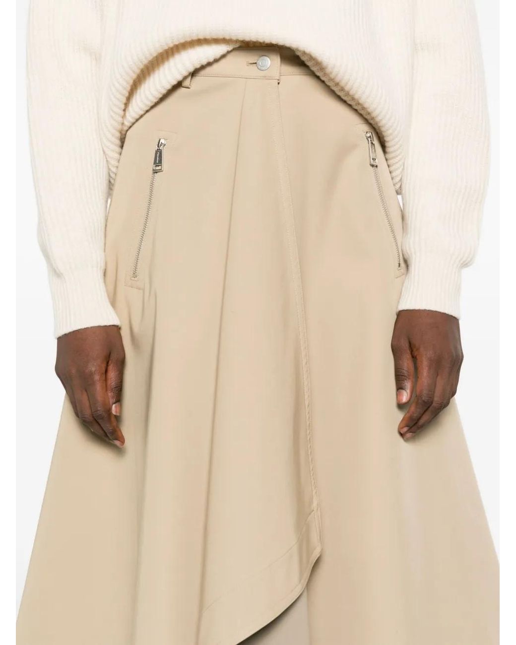 Nanushka Natural Drape-Front Skirt