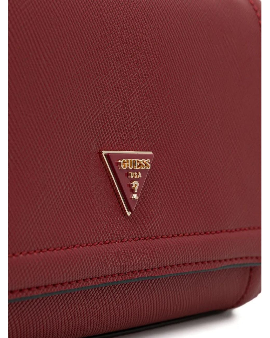 Guess Red Noelle Saffiano Mini Crossbody