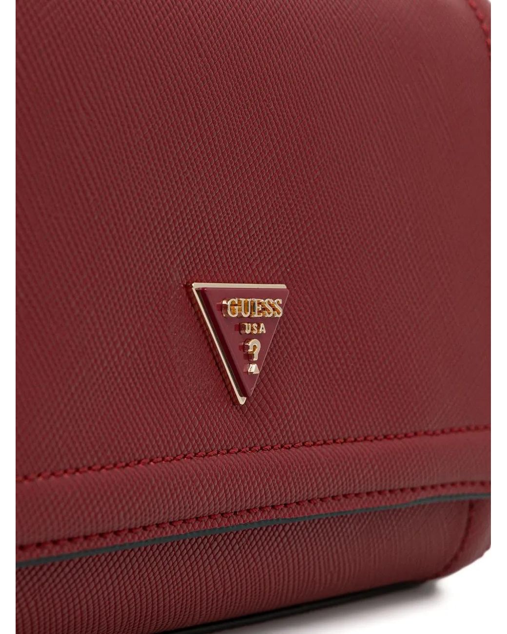 Guess Red Mini Noelle Chain Detail Cross Body Bag