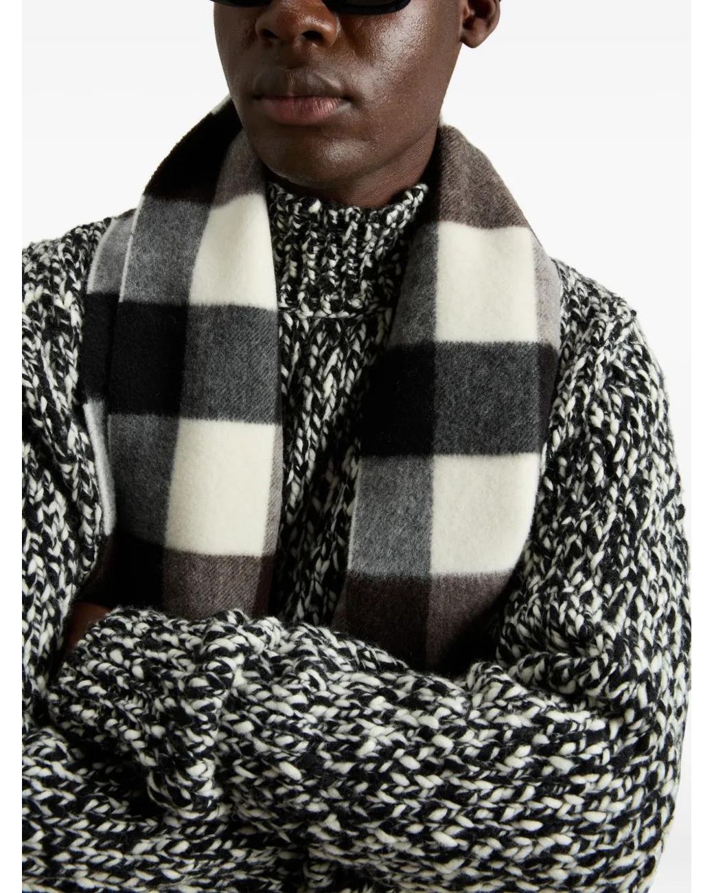 Woolrich Gray High-Neck Speckled Wool Sweater for men
