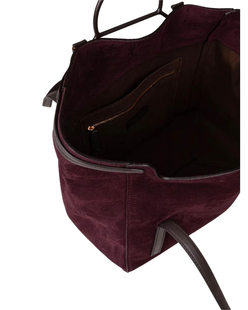 Borbonese Purple Large Shopping Suede Tote Bag