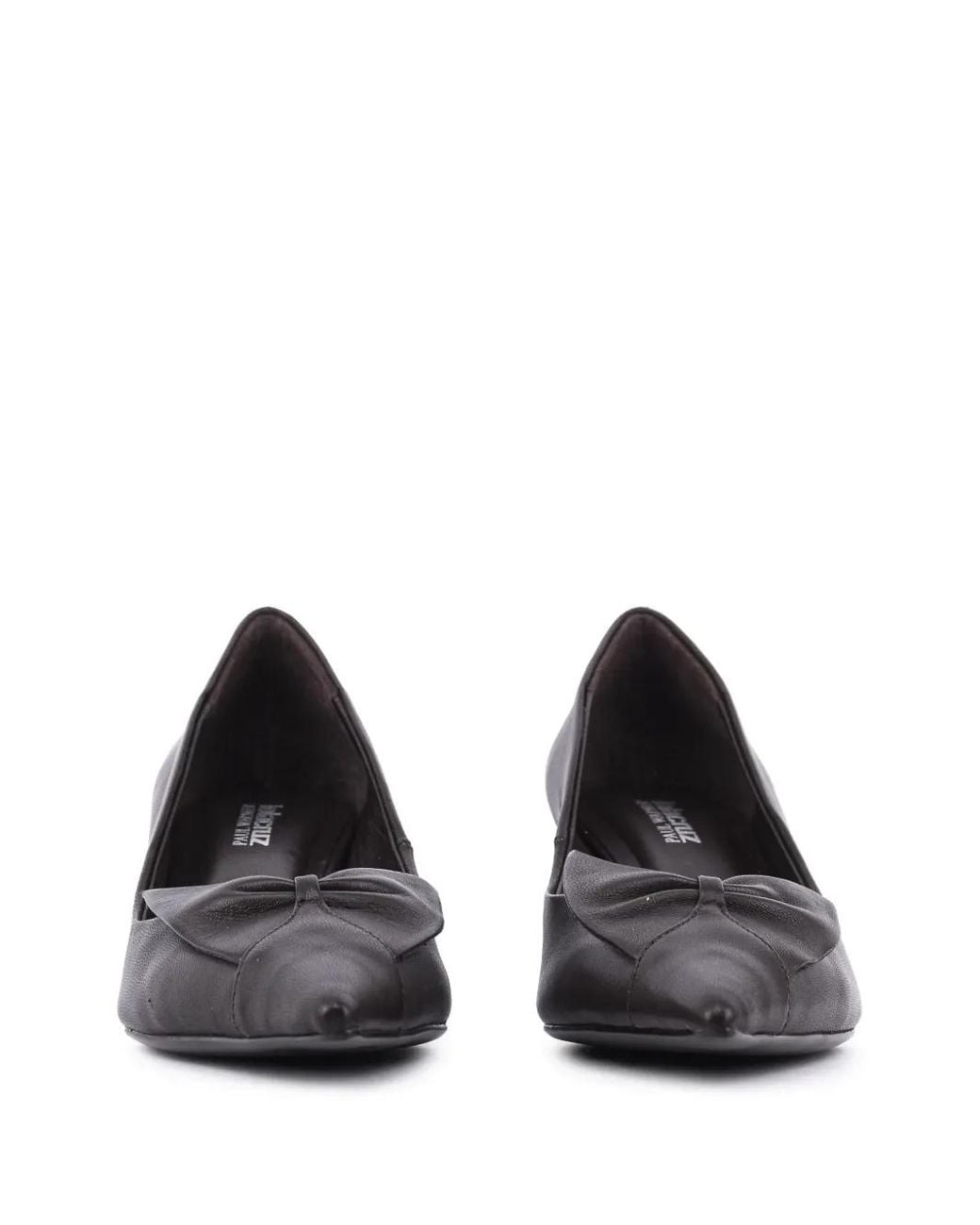 Lola Cruz Black Manuela Bow-Detail Pointed-Toe Pumps