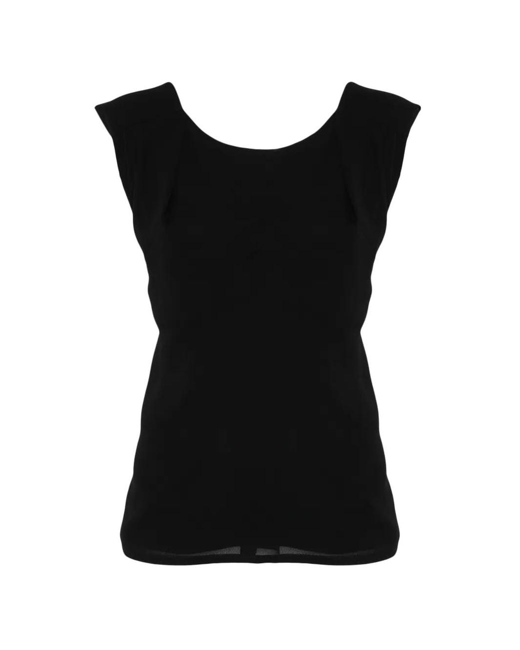 Moschino Black Blouse À Design Sans Manches