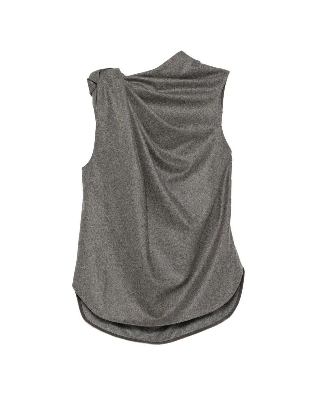 Petar Petrov Gray Draped Wool Top