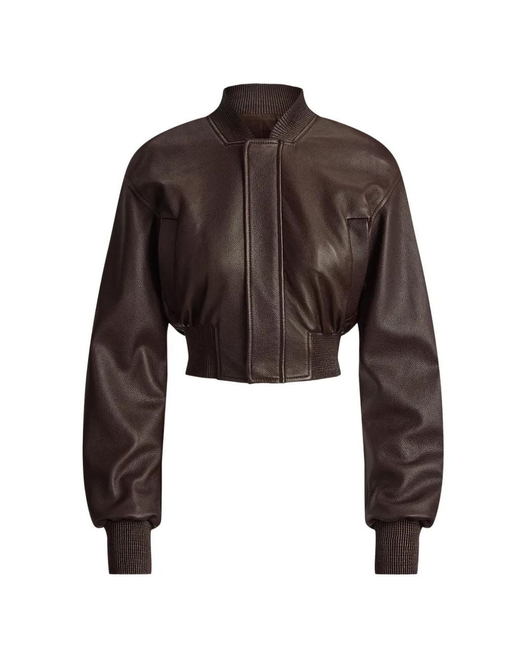 Ralph Lauren Brown Noland Crop Leather Jacket