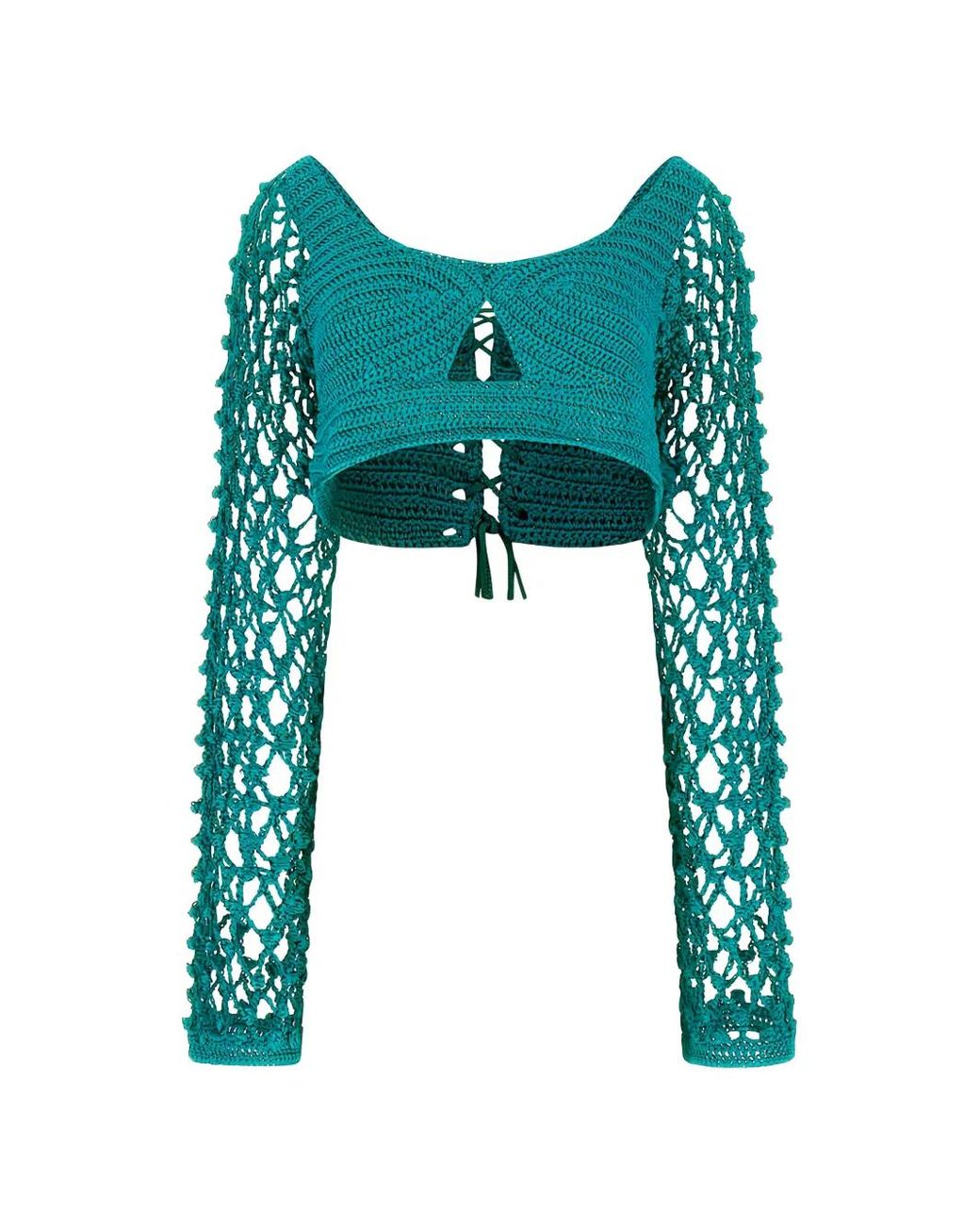 Guess Green Crocheted Crop Top
